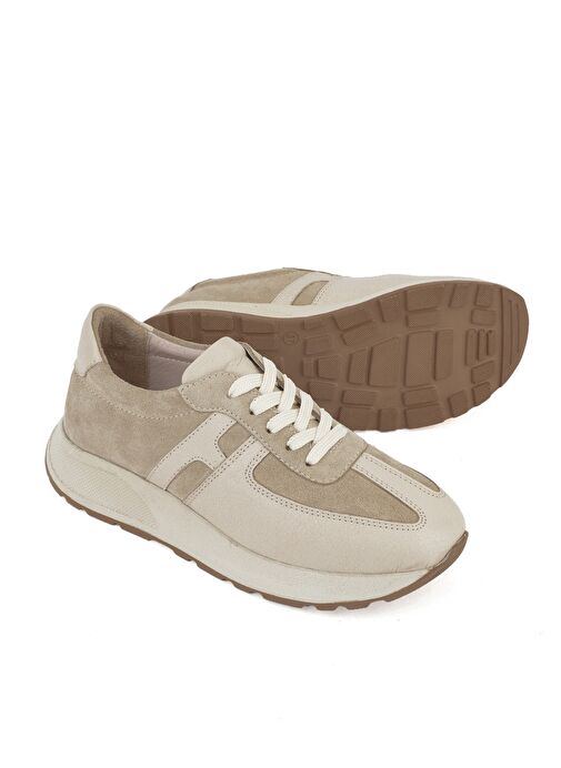 Ziya, Kadın Hakiki Deri Sneaker 1511050Z2050 Bej - Görsel 5
