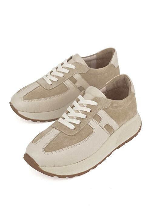 Ziya, Kadın Hakiki Deri Sneaker 1511050Z2050 Bej - Görsel 6