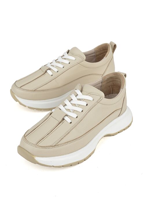 Ziya, Kadın Hakiki Deri Sneaker 1511050Z2052 Bej - Görsel 6