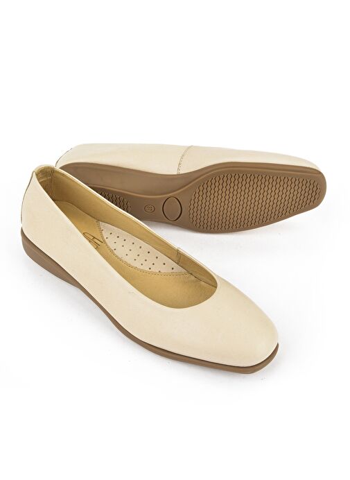 Ziya, Kadın Hakiki Deri Konfor Babet 1511050Z2220 Bej - Görsel 6