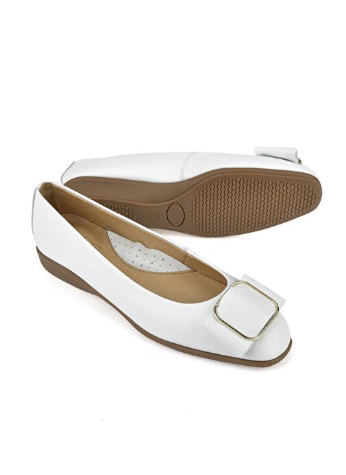 Ziya, Kadın Hakiki Deri Konfor Babet 1511050Z2221 Beyaz - Görsel 6