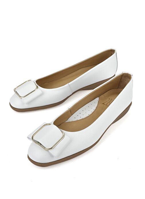Ziya, Kadın Hakiki Deri Konfor Babet 1511050Z2221 Beyaz - Görsel 7