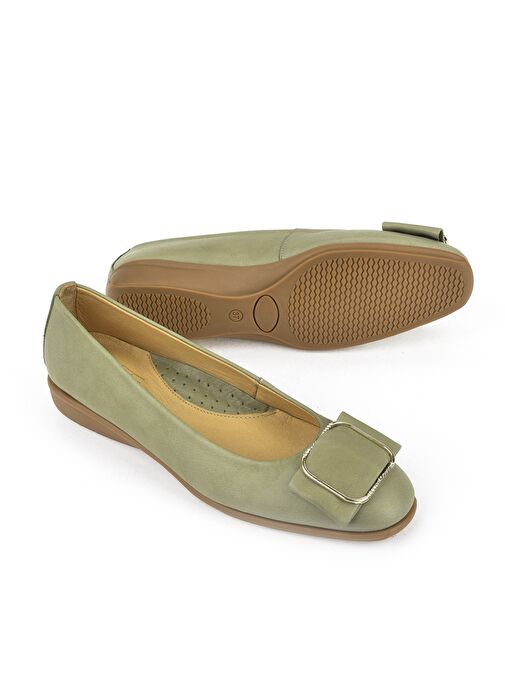 Ziya, Kadın Hakiki Deri Konfor Babet 1511050Z2221 Yeşil - Görsel 6