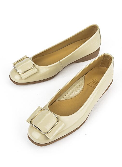 Ziya, Kadın Hakiki Deri Konfor Babet 1511050Z22212 Bej - Görsel 6