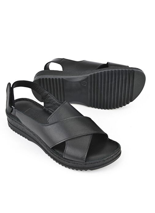 Ziya, Kadın Hakiki Deri Sandalet 1511051Z036 Siyah - Görsel 5