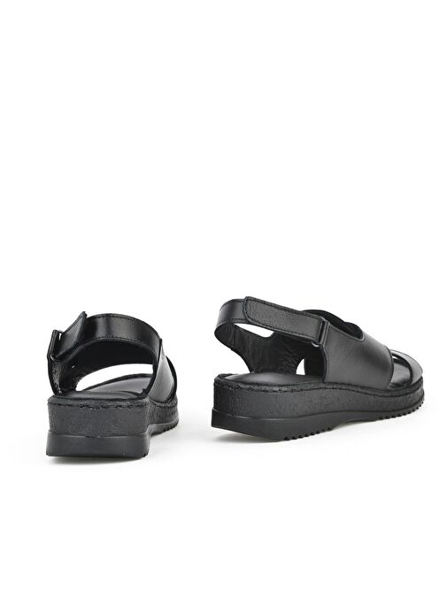 Ziya, Kadın Hakiki Deri Sandalet 1511051Z036 Siyah - Görsel 4