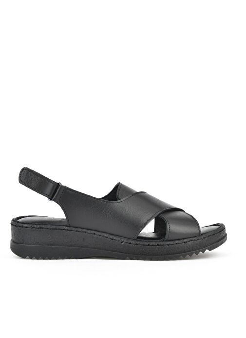 Ziya, Kadın Hakiki Deri Sandalet 1511051Z036 Siyah - Görsel 2