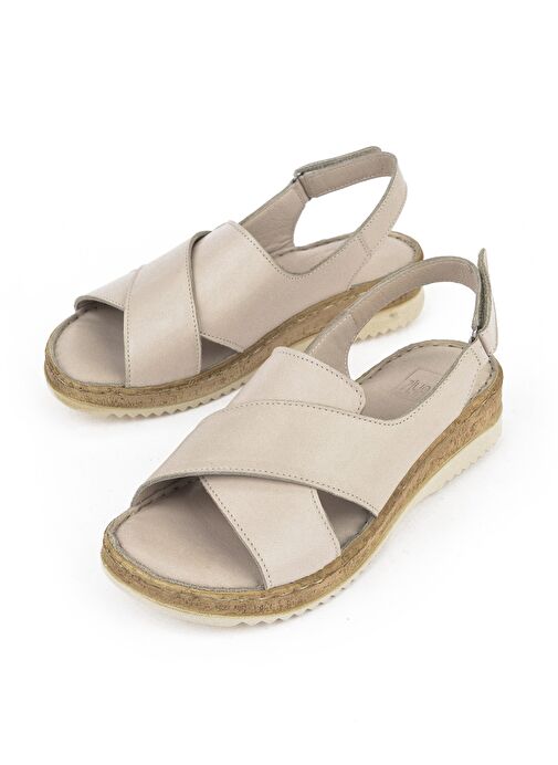 Ziya, Kadın Hakiki Deri Sandalet 1511051Z036 Gri - Görsel 6