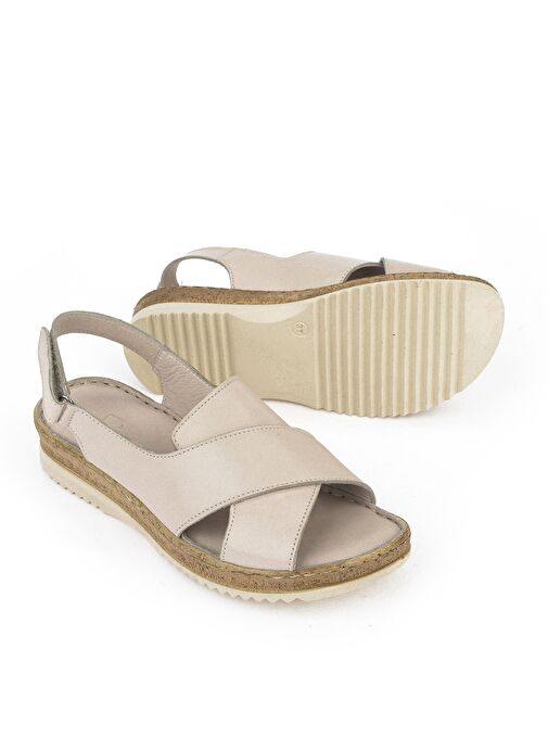 Ziya, Kadın Hakiki Deri Sandalet 1511051Z036 Gri - Görsel 5