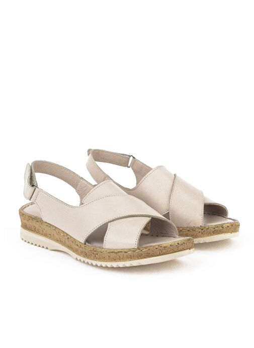 Ziya, Kadın Hakiki Deri Sandalet 1511051Z036 Gri - Görsel 3