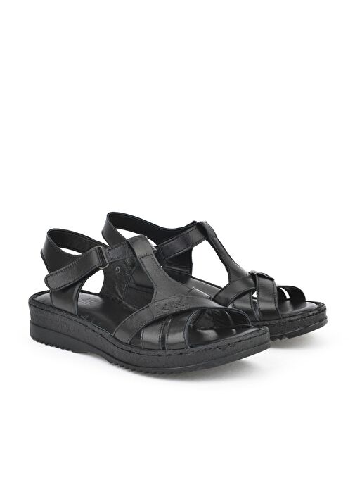 Ziya, Kadın Hakiki Deri Sandalet 1511051Z011 Siyah - Görsel 3