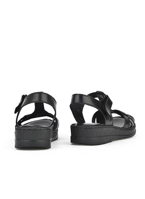 Ziya, Kadın Hakiki Deri Sandalet 1511051Z011 Siyah - Görsel 4