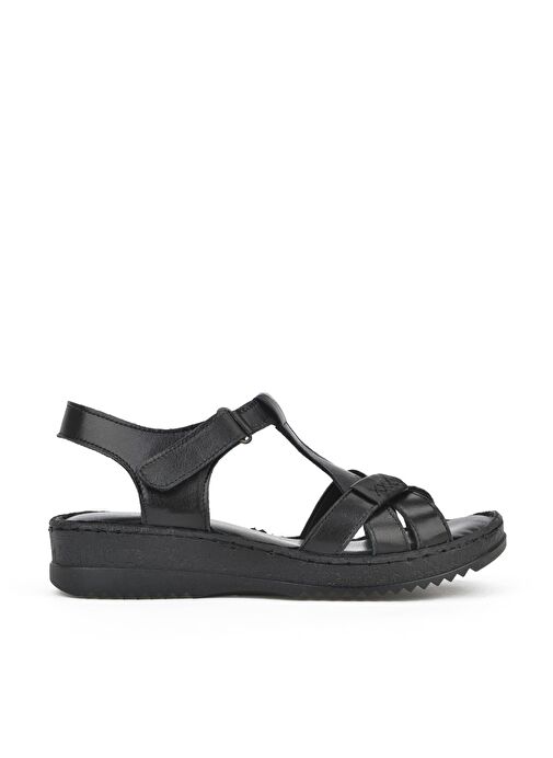 Ziya, Kadın Hakiki Deri Sandalet 1511051Z011 Siyah - Görsel 2
