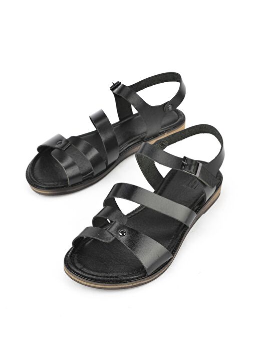 Ziya, Kadın Hakiki Deri Sandalet 1511010Z4012 Siyah - Görsel 6