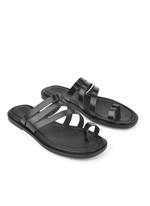 Ziya, Kadın Hakiki Deri Terlik 1511010Z1018 Siyah - Görsel 3