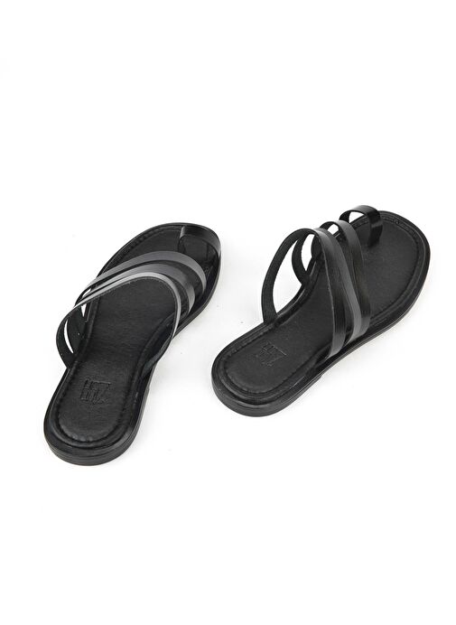 Ziya, Kadın Hakiki Deri Terlik 1511010Z1018 Siyah - Görsel 4