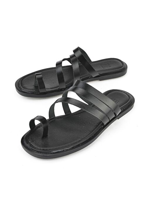 Ziya, Kadın Hakiki Deri Terlik 1511010Z1018 Siyah - Görsel 6