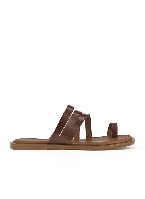 Ziya, Kadın Hakiki Deri Terlik 1511010Z1018 Kahve - Görsel 2