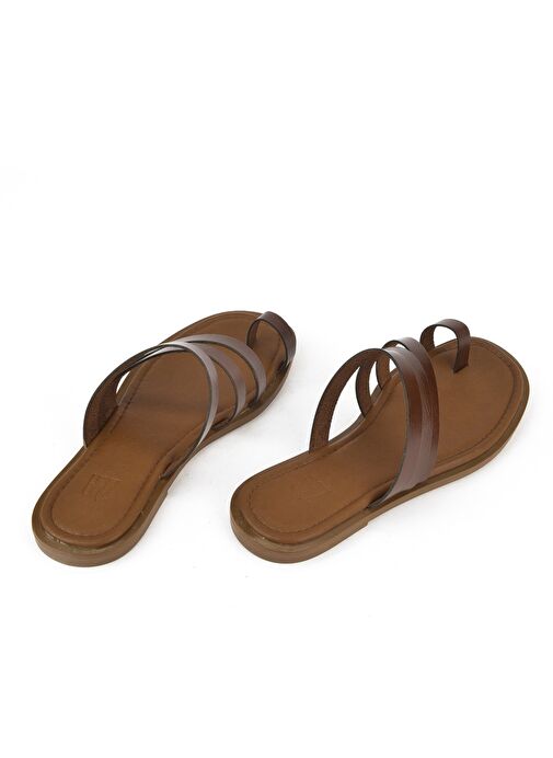 Ziya, Kadın Hakiki Deri Terlik 1511010Z1018 Kahve - Görsel 4