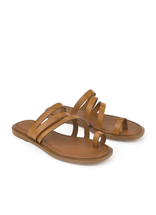 Ziya, Kadın Hakiki Deri Terlik 1511010Z1018 Taba - Görsel 3