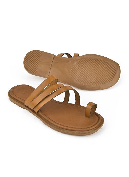 Ziya, Kadın Hakiki Deri Terlik 1511010Z1018 Taba - Görsel 5