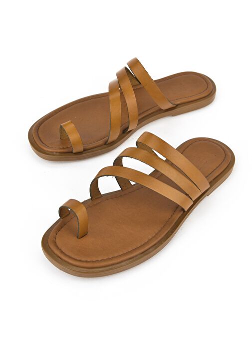 Ziya, Kadın Hakiki Deri Terlik 1511010Z1018 Taba - Görsel 6