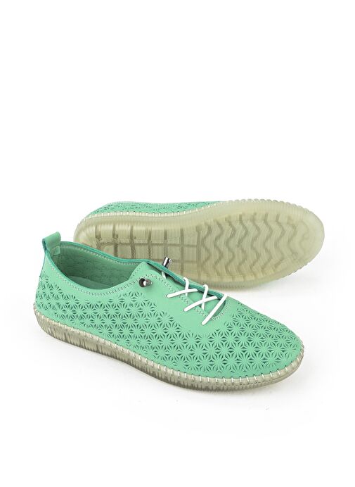 Ziya, Kadın Hakiki Deri Sandalet 1511010Z02 Su Yeşili - Görsel 5