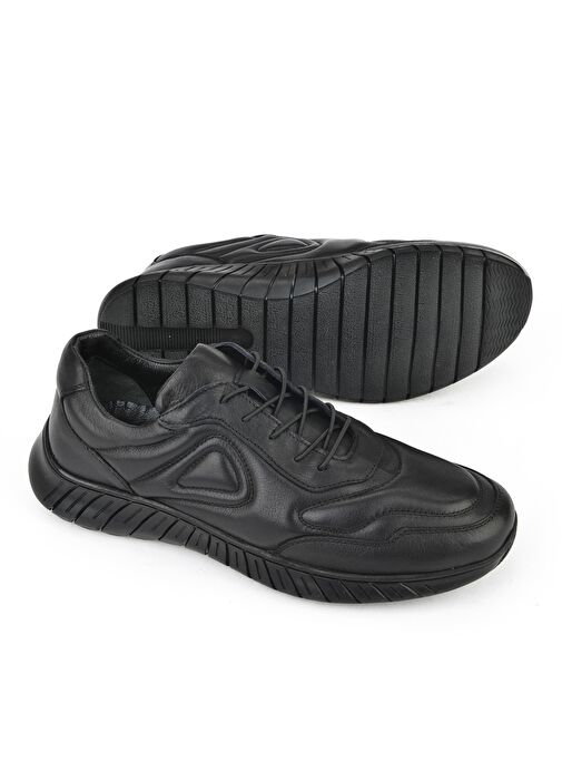 Ziya, Erkek Hakiki Deri Konfor Ayakkabı 151123Z2500 Siyah - Görsel 5