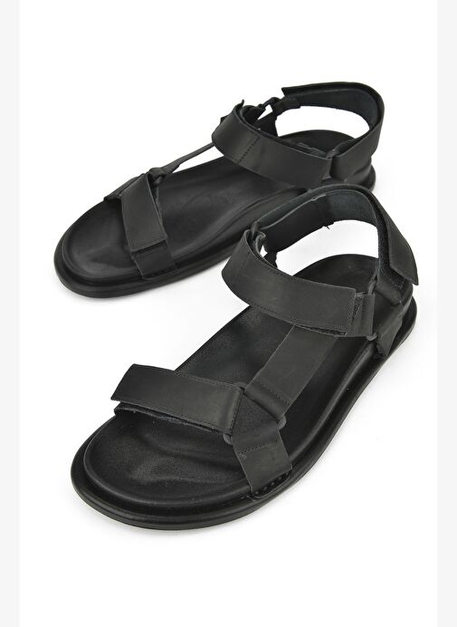 Ziya, Erkek Hakiki Deri Sandalet 1511052Z5351 Siyah - Görsel 6