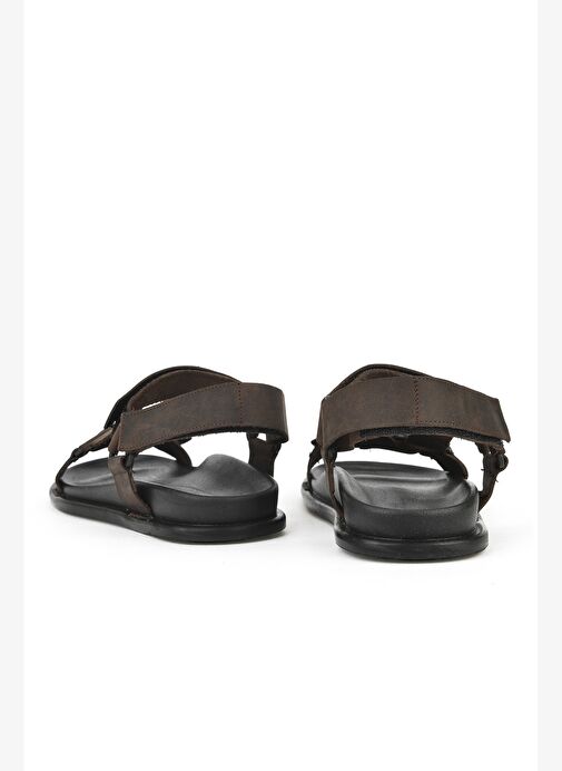 Ziya, Erkek Hakiki Deri Sandalet 1511052Z5351 Kahve - Görsel 4