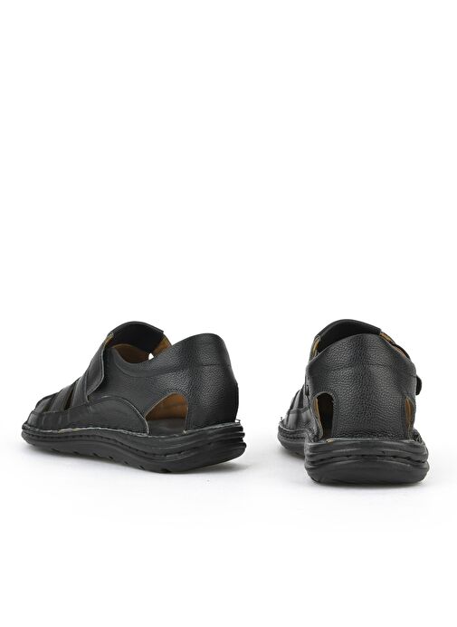 Ziya, Erkek Hakiki Deri Konfor Sandalet 1511052Z5064 Siyah - Görsel 4