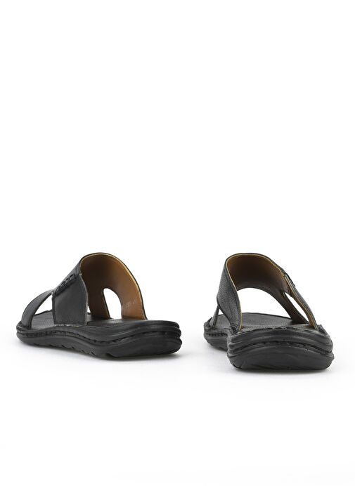 Ziya, Erkek Hakiki Deri Konfor Terlik 1511052Z0321 Siyah - Görsel 4