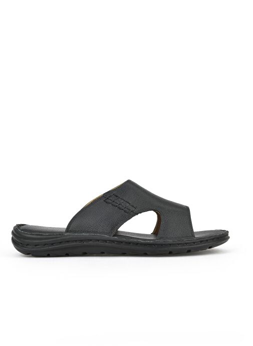 Ziya, Erkek Hakiki Deri Konfor Terlik 1511052Z0321 Siyah - Görsel 2