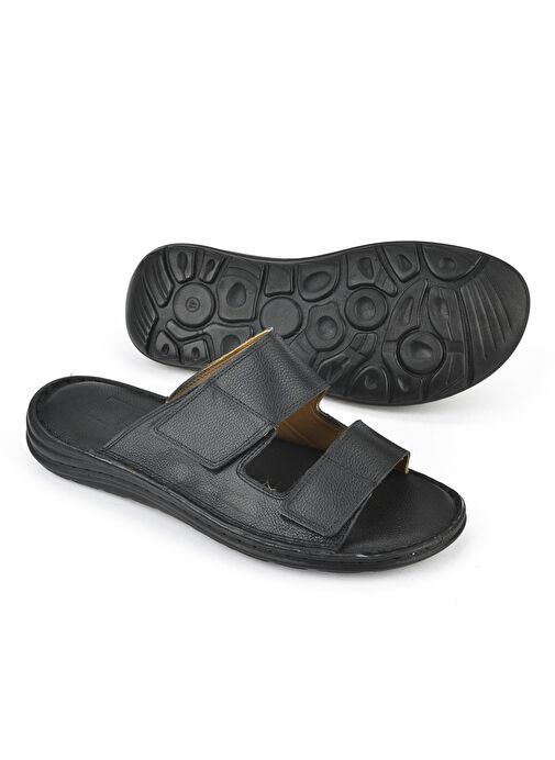 Ziya, Erkek Hakiki Deri Konfor Terlik 1511052Z0315 Siyah - Görsel 5