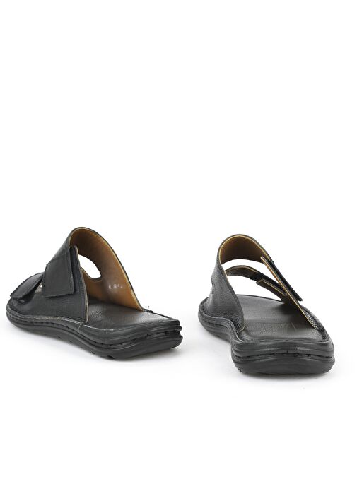 Ziya, Erkek Hakiki Deri Konfor Terlik 1511052Z0315 Siyah - Görsel 4