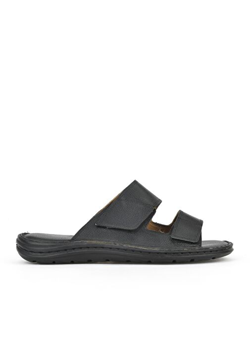 Ziya, Erkek Hakiki Deri Konfor Terlik 1511052Z0315 Siyah - Görsel 2