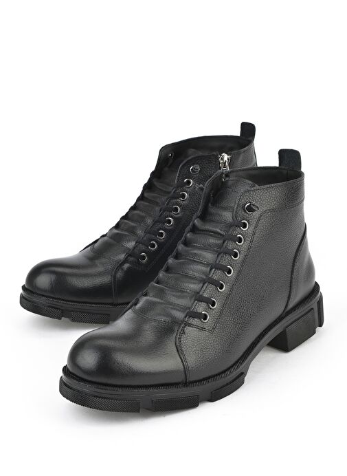 Ziya, Erkek Hakiki Deri Kürklü Bot 153999Z001 Siyah - Görsel 6