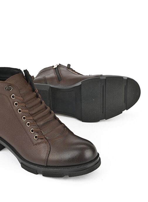 Ziya, Erkek Hakiki Deri Bot 153999Z0012 Kahve - Görsel 5