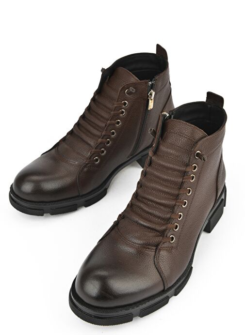 Ziya, Erkek Hakiki Deri Bot 153999Z0012 Kahve - Görsel 6