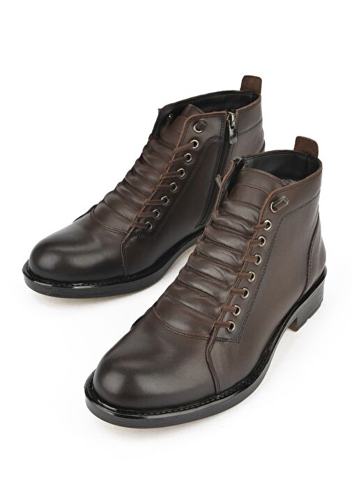Ziya, Erkek Hakiki Deri Kürklü Bot 153999Z0013 Kahve - Görsel 6