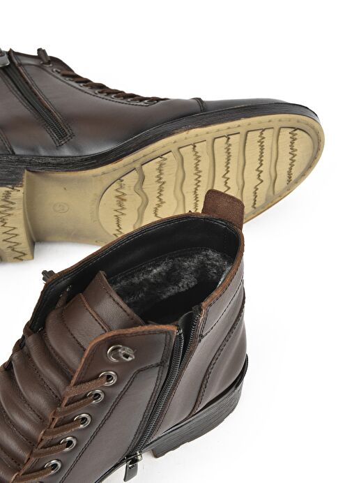 Ziya, Erkek Hakiki Deri Kürklü Bot 153999Z0013 Kahve - Görsel 5