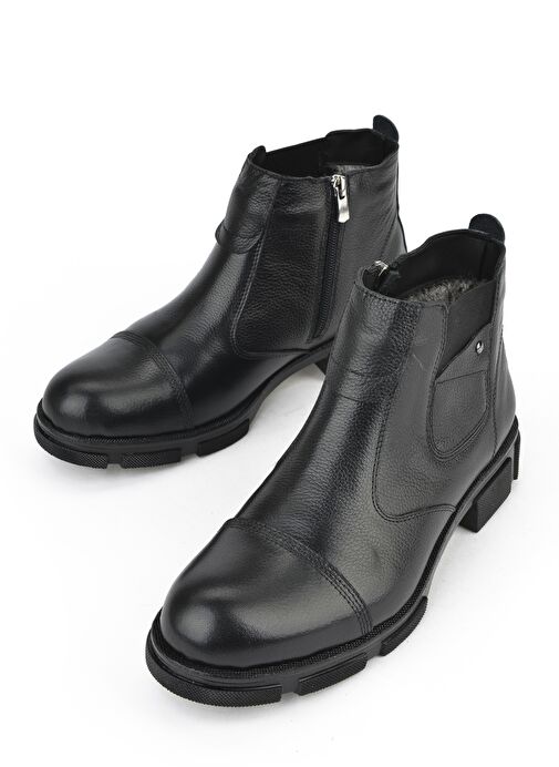 Ziya, Erkek Hakiki Deri Kürklü Bot 153999Z017 Siyah - Görsel 6