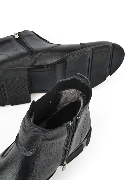 Ziya, Erkek Hakiki Deri Kürklü Bot 153999Z017 Siyah - Görsel 5