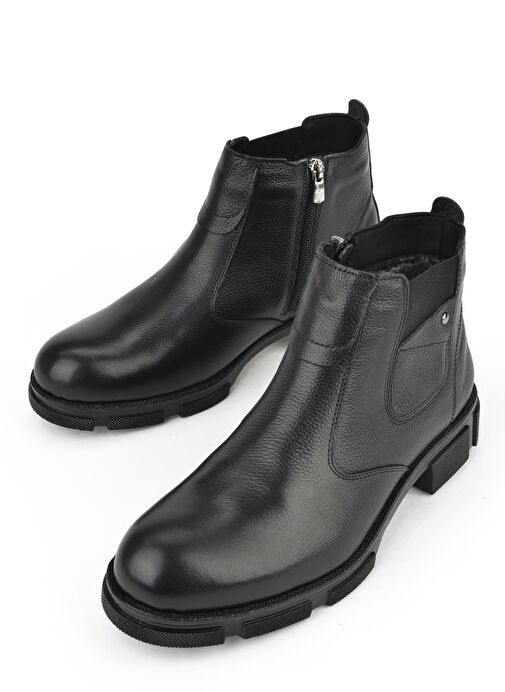 Ziya, Erkek Hakiki Deri Kürklü Bot 153999Z0171 Siyah - Görsel 6