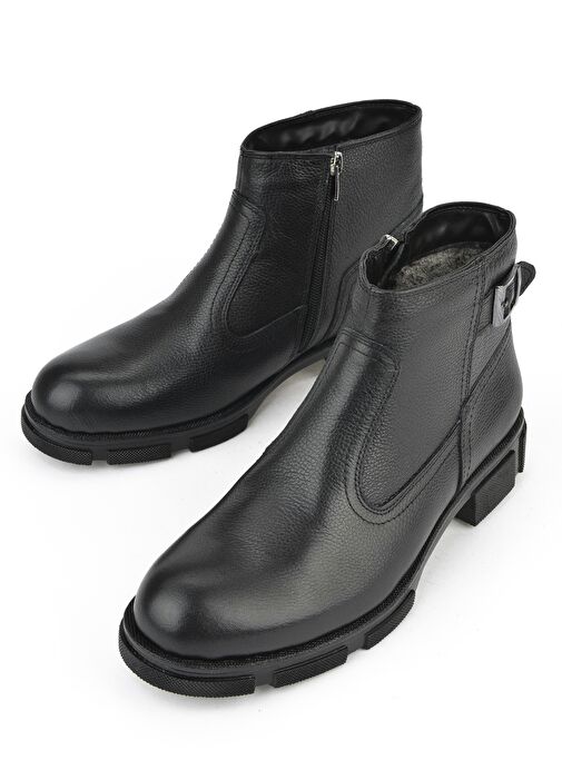 Ziya, Erkek Hakiki Deri Kürklü Bot 153999Z044 Siyah - Görsel 6