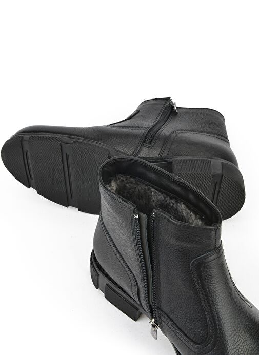 Ziya, Erkek Hakiki Deri Kürklü Bot 153999Z044 Siyah - Görsel 5