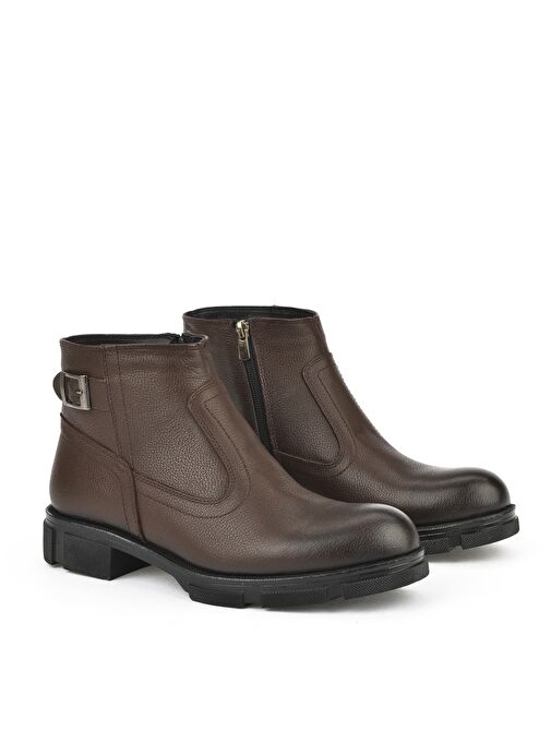 Ziya, Erkek Hakiki Deri Kürklü Bot 153999Z044 Kahve - Görsel 3