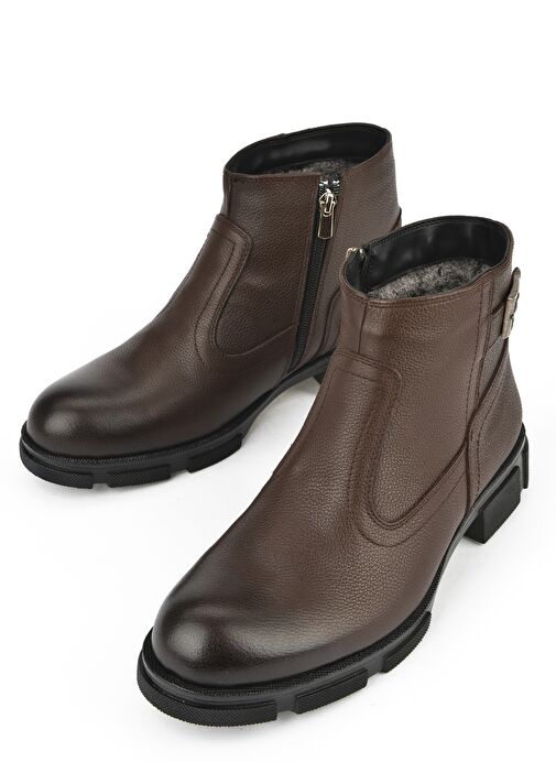 Ziya, Erkek Hakiki Deri Kürklü Bot 153999Z044 Kahve - Görsel 6