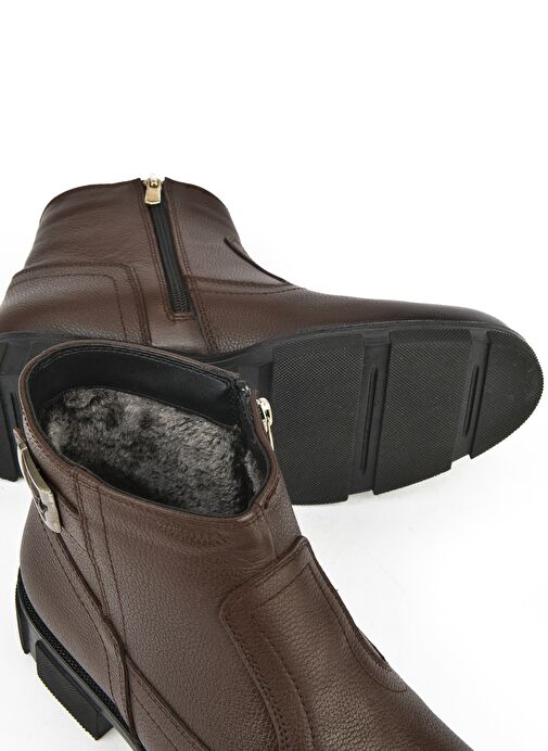 Ziya, Erkek Hakiki Deri Kürklü Bot 153999Z044 Kahve - Görsel 5