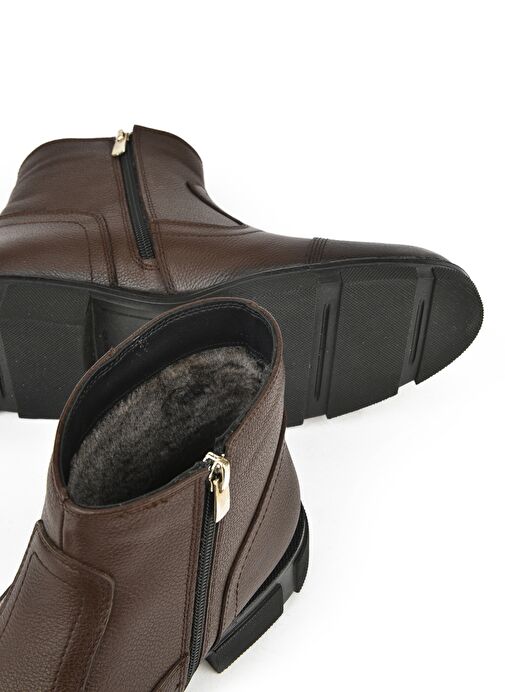 Ziya, Erkek Hakiki Deri Kürklü Bot 153999Z0441 Kahve - Görsel 5